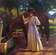 Girl and Horse - Edmund Charles Tarbell