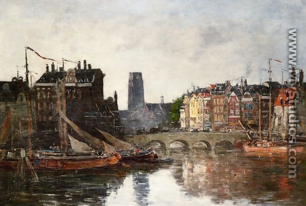 Rotterdam, the Pont de la Bourse - Eugène Boudin