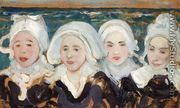 Four Breton Women at the Seashore - Charles Cottet