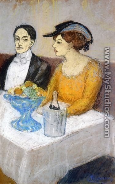 Man and Woman a the Table: Angel Fernandez de Soto and his Friend - Pablo Picasso