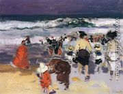 The Beach at Biarritz (sketch) - Joaquin Sorolla y Bastida