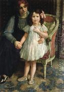 Portrait of Madame Goldner=Max and Her Daughter Juliette - Theo van Rysselberghe
