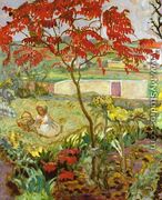 Garden with Red Tree - Pierre Bonnard