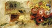 Small House, Buttercups and Diverse Flowers (study) - Pierre Auguste Renoir