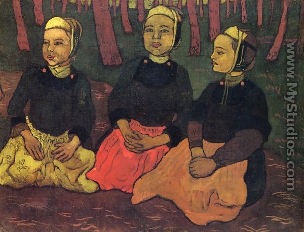 Three Breton Women in the Forest - Georges Lacombe