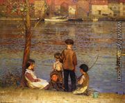 The River, Afterglow - John George Brown