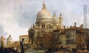 View of the Church of Santa Maria della Salute, on the Grand Canal, Venice, with the Dogana beyond - David Roberts
