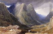 Goats on a Rocky Outcrop above a Highland Glen - George Fennel Robson