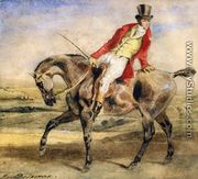 Gentleman on a Dark Brown Hunter - Eugene Delacroix