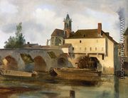 Moret sur Loing, the Bridge and the Church - Jean-Baptiste-Camille Corot