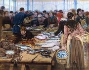 Fish Auction at Les Halles - Edouard-Jean Dambourgez