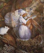 Fairy Lovers in a Bird's Nest watching a White Mouse - John Anster Fitzgerald