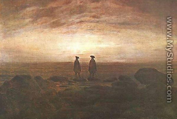 Two Men by the Sea at Moonrise - Caspar David Friedrich