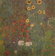 Cottage Garden with Sunflowers - Gustav Klimt