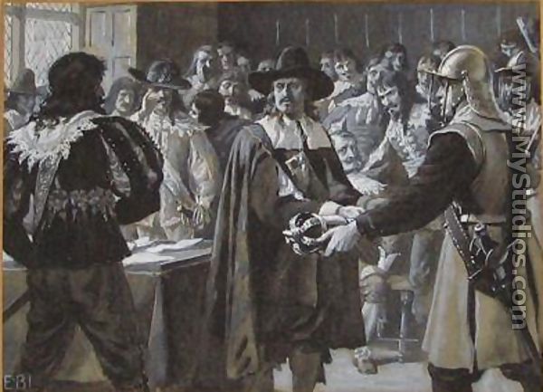Cromwell dissolving the Long Parliament - Edmund Blair Blair  Leighton