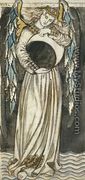 An Angel holding a waning moon - William Morris