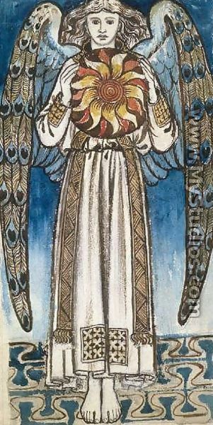 An Angel holding the sun - William Morris