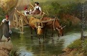 Crossing the Ford - Myles Birket Foster