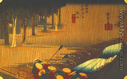 Rain Scene of Tsuchiyama - Utagawa or Ando Hiroshige