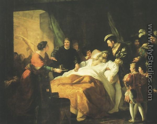 Death of Leonardo da Vinci - Francois Guillaume Menageot