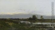 Evening Landscape at the River - Roman Kochanowski