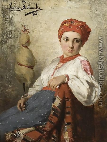Portrait of a Farmer Girl - Leon Fortunski