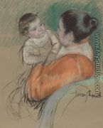 Mother Louise Holding up her Blue-Eyed Child - Mary Cassatt