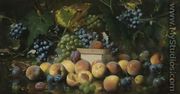 Still Life with Peaches, Plums and Grapes - Joseph Decker
