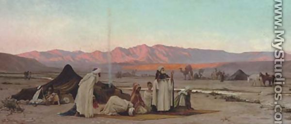 Prayer at Sunset outside Barka, Oman - Adolf Karol Sandoz