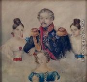 Russian Officer and His Daughters - Roman Wilczynski