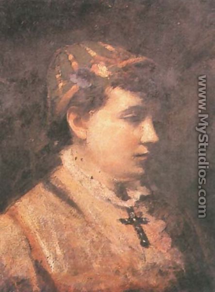 Girl in a Green Hat - Leon Wyczolkowski