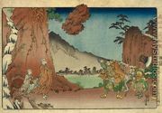 Doctrinal Discussion-Rock at Mount Komuro, May 1274 - Utagawa Kuniyoshi