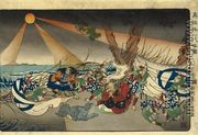 Threatened at Tatsunokuchi in Sagami Province (Soshu Tatsunokuchi gonan) - Utagawa Kuniyoshi
