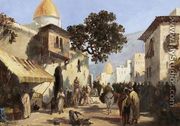 Street, probably in Cairo (Rue animee, probablement au Caire) - Auguste Rigon