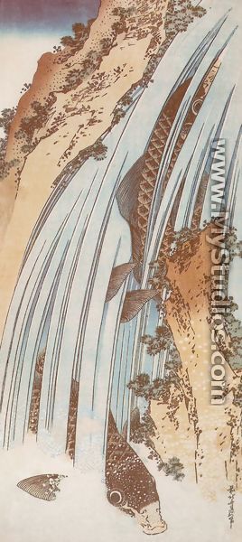 Carp in a Waterfall - Katsushika Hokusai