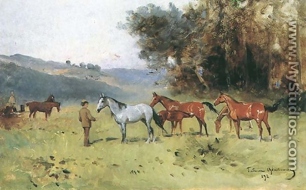 Horses Near the Forest