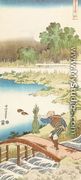 Gathering Rushes (Tokusa kari) - Katsushika Hokusai