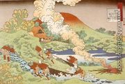 Fishermen Hauling a Net (Kakinomoto no Hitomaro) - Katsushika Hokusai