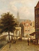 Villagers in the Streets of a Dutch Town - Johannes Frederik Hulk, Snr.