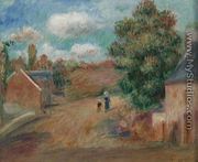 Entree de village avec femme et enfant - Pierre Auguste Renoir