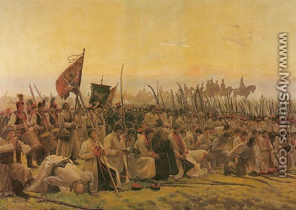Army at Prayer Before the Battle of Raclawice - Jozef Chelmonski