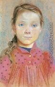 Portrait of a Girl in a Red Dress I - Stanislaw Wyspianski