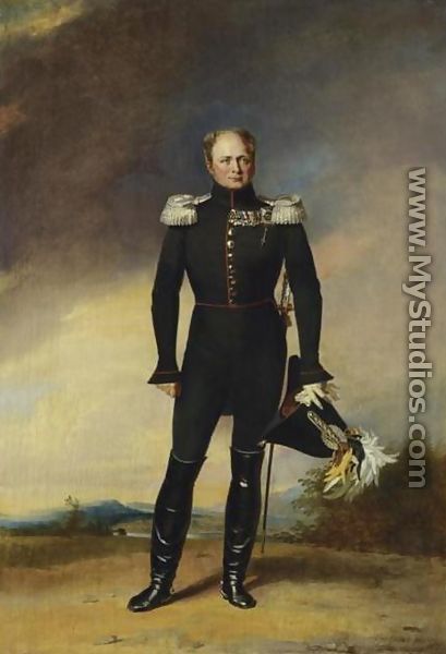 Portrait of Tsar Alexander I in the Uniform of the Preobrazhensky Guards - George Dawe