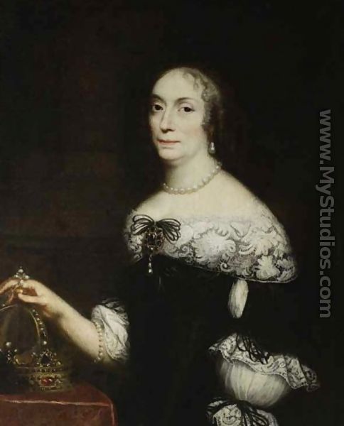 Portrait of the Queen of Poland Marie Louise Gonzaga de Nevers - Daniel Schultz