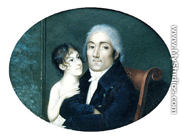 Portrait of a Gentleman and his Daughter - Francois M. Guyol de Guiran