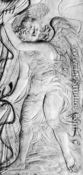 An angel drawing back a curtain Agostino di Duccio