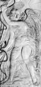 An angel drawing back a curtain - Agostino di Duccio