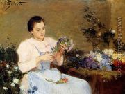 Arranging Flowers For A Spring Bouquet - Victor-Gabriel Gilbert