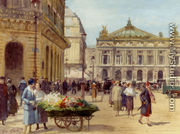The Flower Seller, Place De L'Opera, Paris - Victor-Gabriel Gilbert