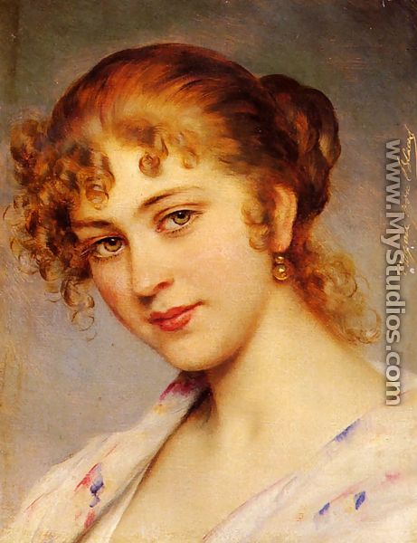 A Portrait Of A Young Lady - Eugene de Blaas